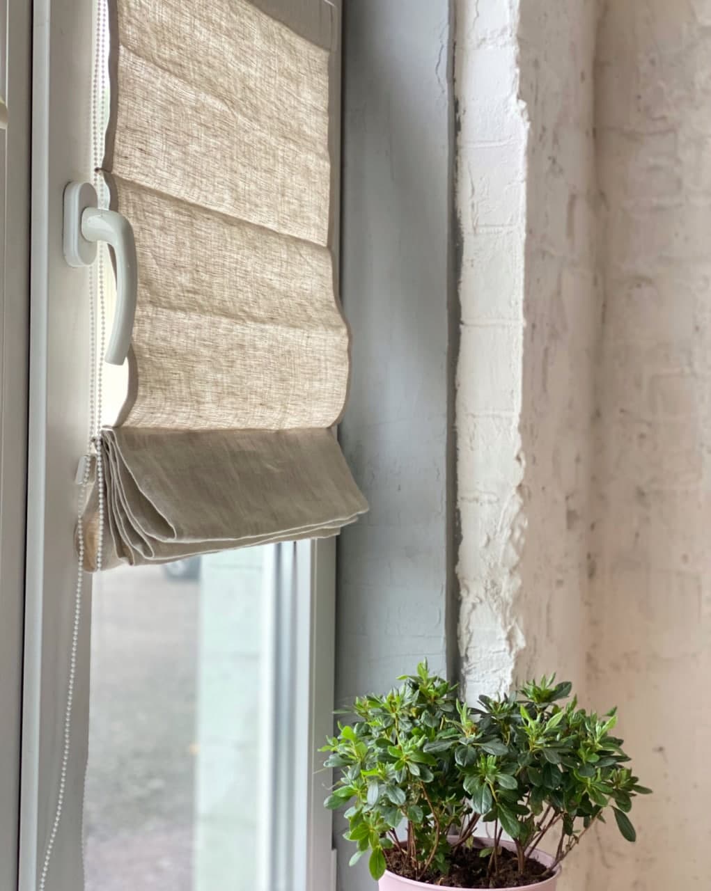 Natural Linen Roman Blinds Cotton And Thermal Lining 3hlinen Australia