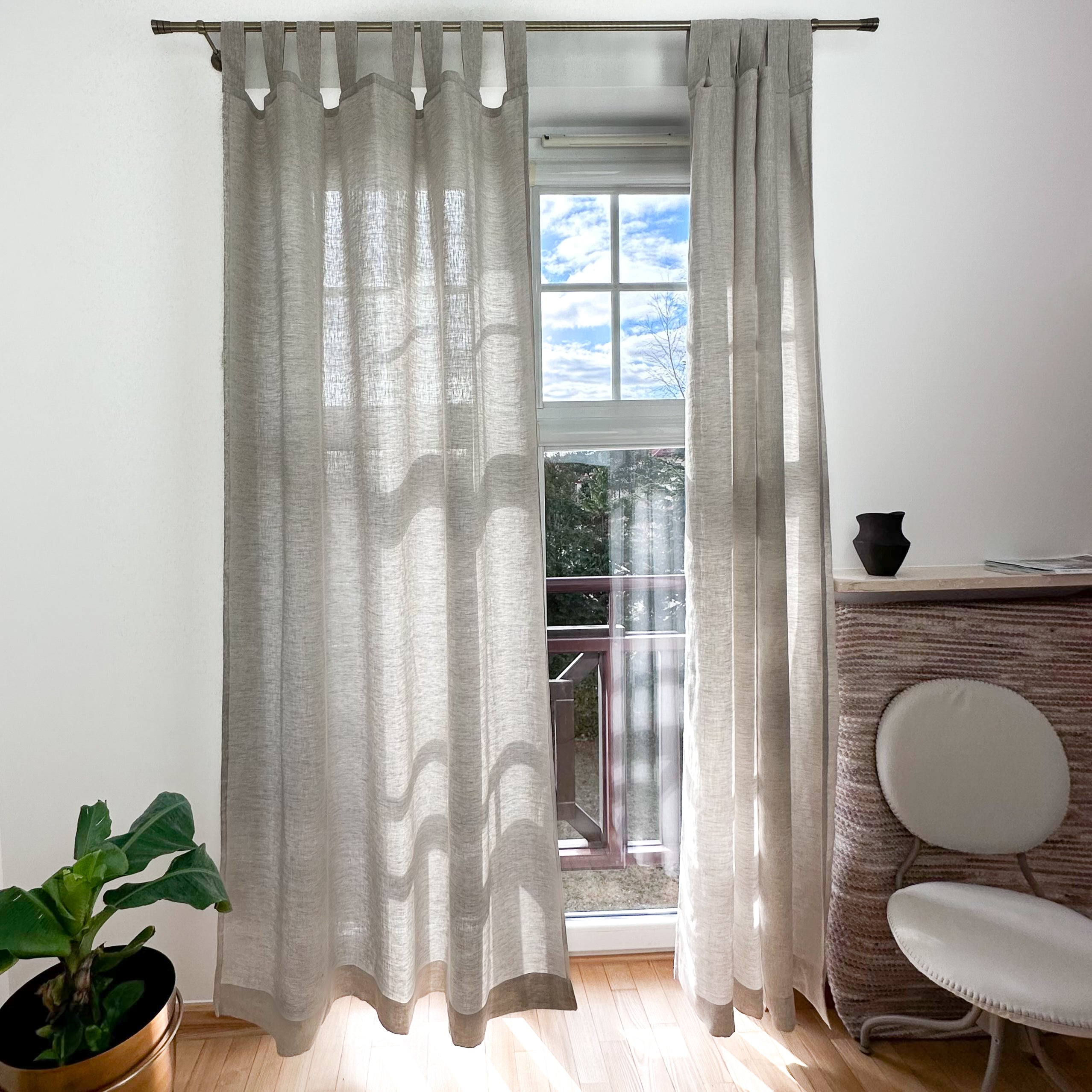 Linen Curtain Panel With Hanging Loops 124 138 Or 250 Cm Width Cus 3hlinen Australia