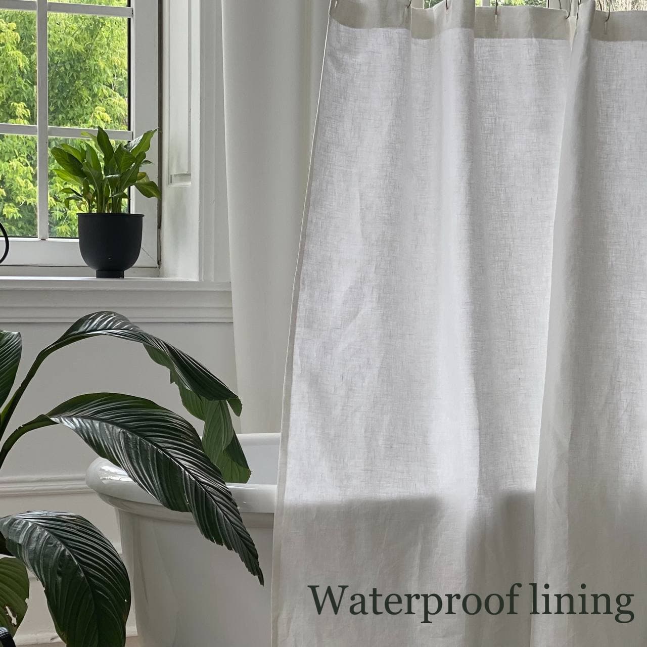 Linen Shower Curtain Simple Bathroom Panel Gray White Black 3hlinen Australia